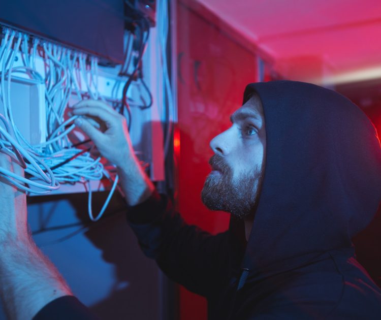 Examining cables of server